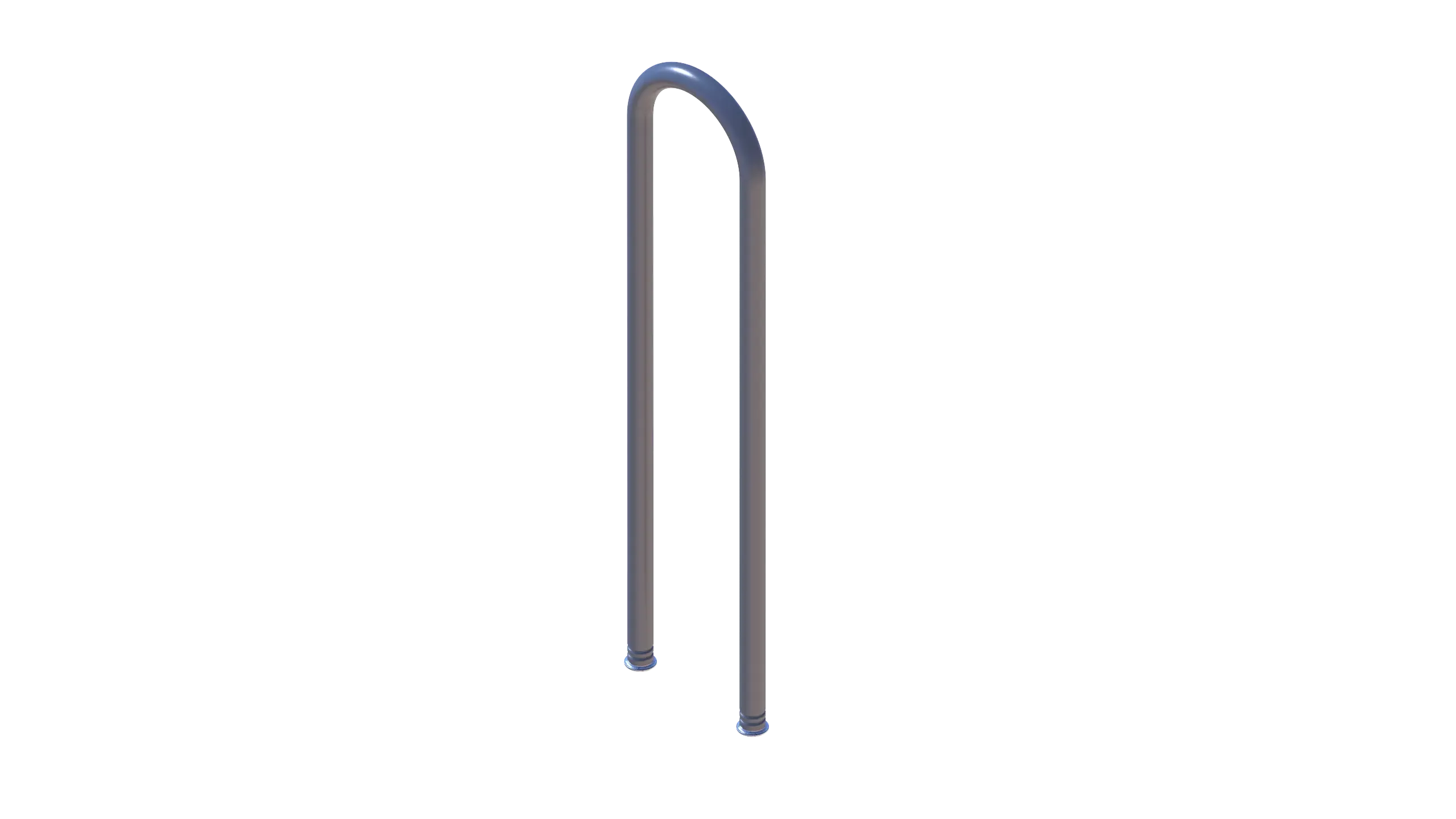 Curved handrail arch for metal staircases