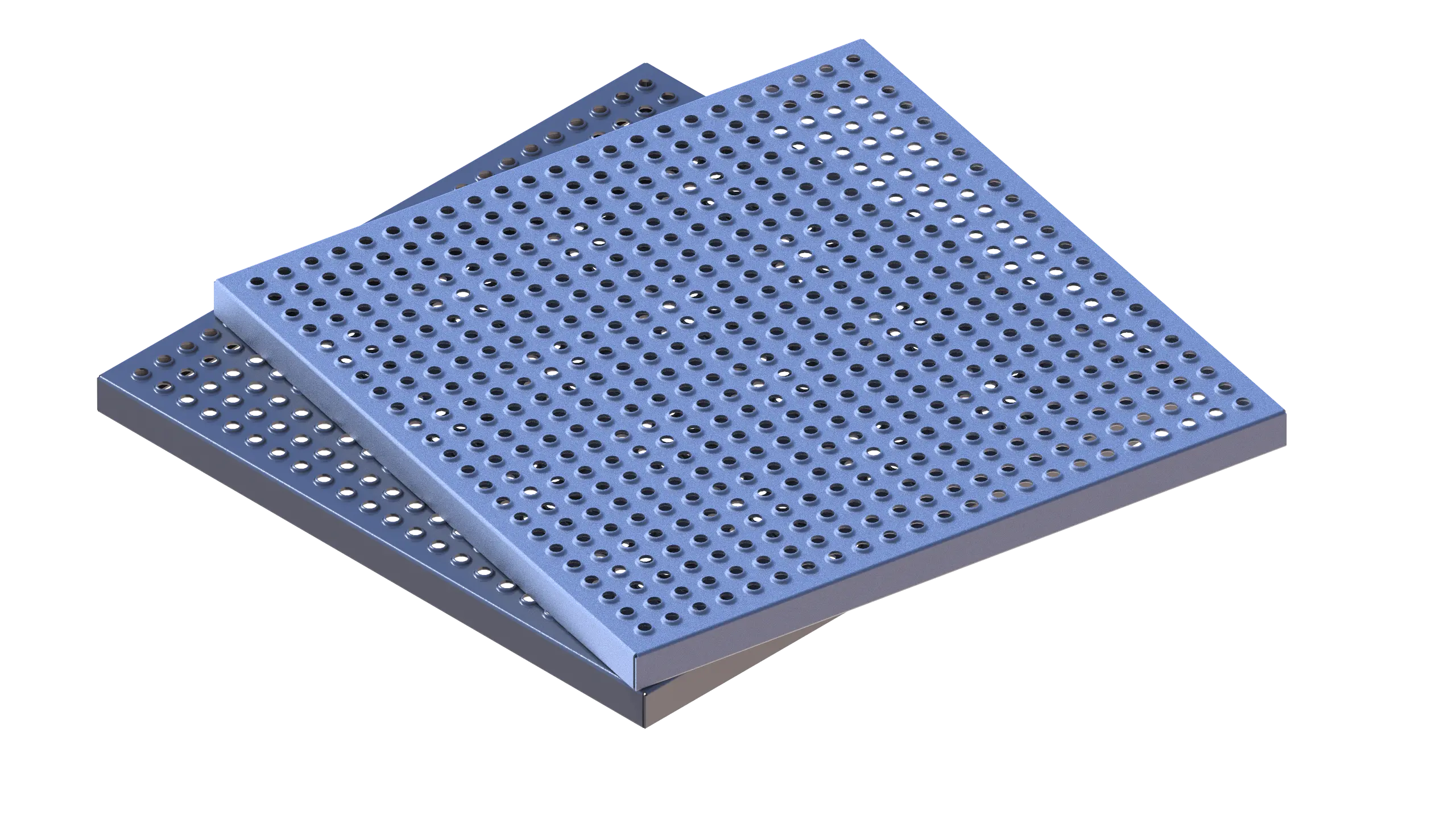 Perforated or embossed metal platforms