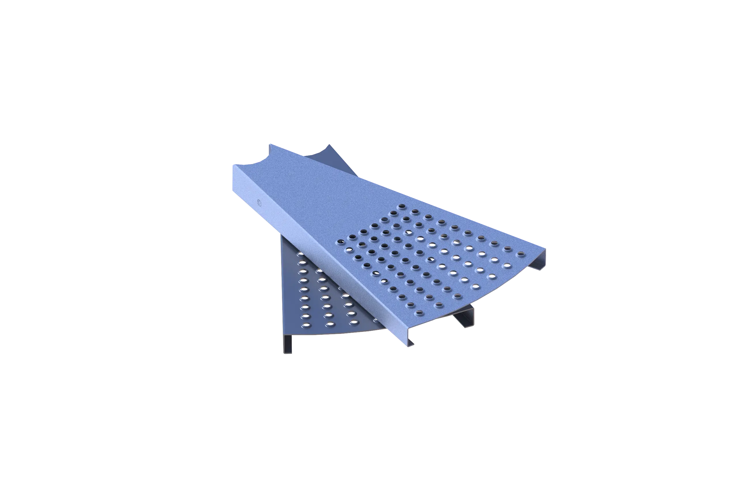 Embossed or perforated metal spiral steps