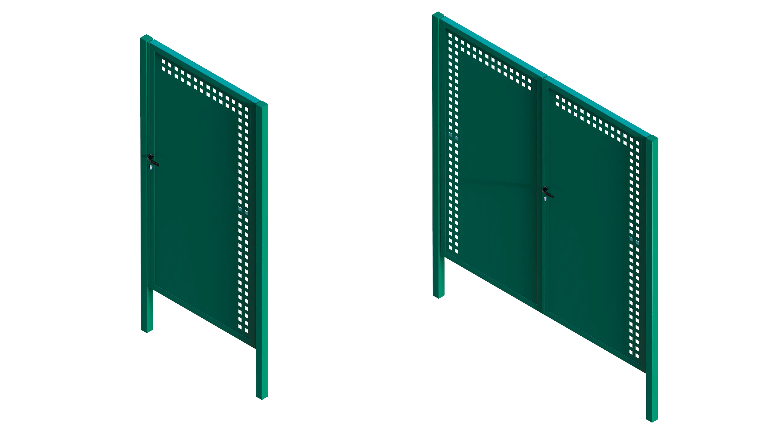 Perforated sheet metal gate